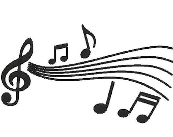 Music Notes Embroidery Design: Musician Embroidery File (Digital Download)