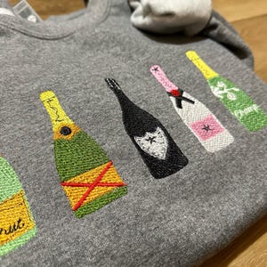 Champagner Flasche gesticktes Sweatshirt, Champagner-Liebhaber, Champagnerflaschen, Bachelorette Sweatshirt, Veuve Sweatshirt, Dom Perignon Pullover