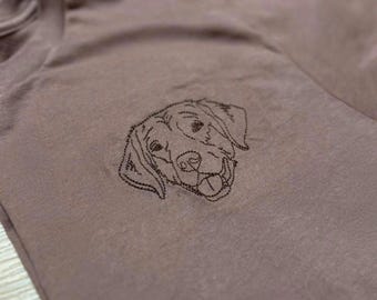 Embroidered Pet Silhouette Shirt: Custom Dog Face Gift