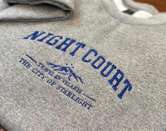 Night Court Velaris Embroidered Sweatshirt - ACOTAR Bookish Crewneck