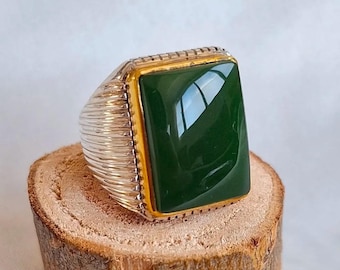 Handcrafted Yemeni Aqeeq Ring For Men, Natural Agate Rings, 925 Sterling Silver Aqeeq Ring Shia Rings