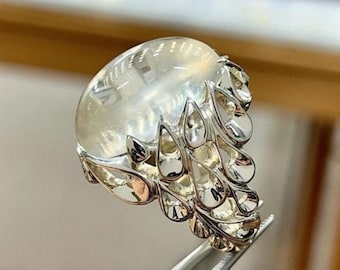 Handcrafted Natural Dure Najaf Ring, 925 Sterling Silver DureNajaf White Quartz Ring For Men, Shia Ring
