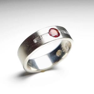 Round Cut Red Ruby Band, Natural Ruby Sterling Silver 925 Handmade Yaqoot Ring Roby Gemstone Ring