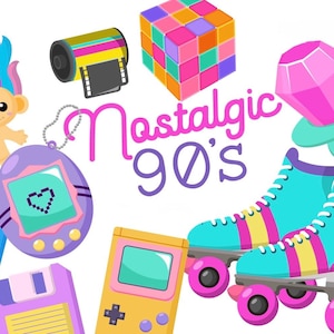 Pack d'autocollants nostalgiques des années 90 – Lot de 10 autocollants en vinyle