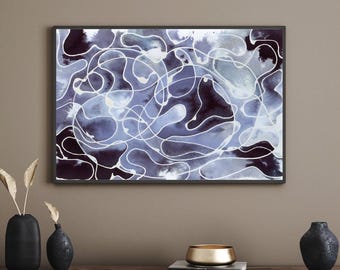 Aquarel inkt op acrylpapier met primer, archivering print, kleurentheorie, abstract geometrisch, monotoon grijs, zonder titel #36, oktober 2024