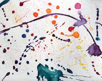 Originele abstracte aquarel inkt schilderij Giclée print reproductie, kantoor aan huis muur decor Art Artwork in verschillende maten - zonder titel #23
