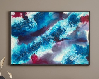 Aurora Borealis aquarel giclee print, noorderlichtkunst (9 x 12 in)