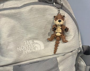 Flexi Otter Keychain - Articulated Fidget Bag Charm