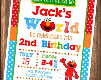 Elmo Invitations Etsy