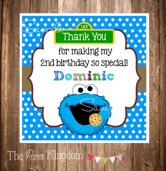Printable Cookie Monster Labels