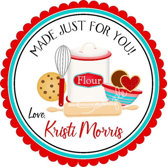 Baking stickers, Kitchen Sticker Labels, Baked with love Labels, Homemade Gift labels, Personalized Stickers, Cooking Labels - Set of 12 Il_570xn