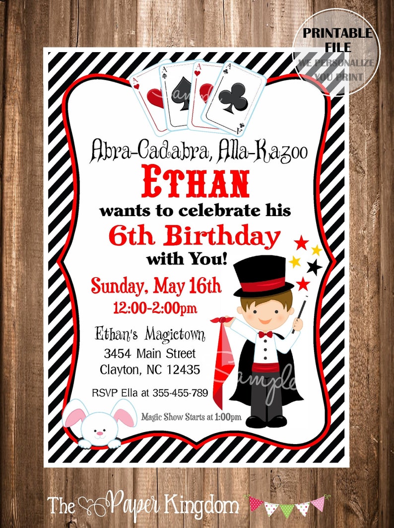 Printable Magician Party Invitation PRINTABLE Magic Birthday | Etsy