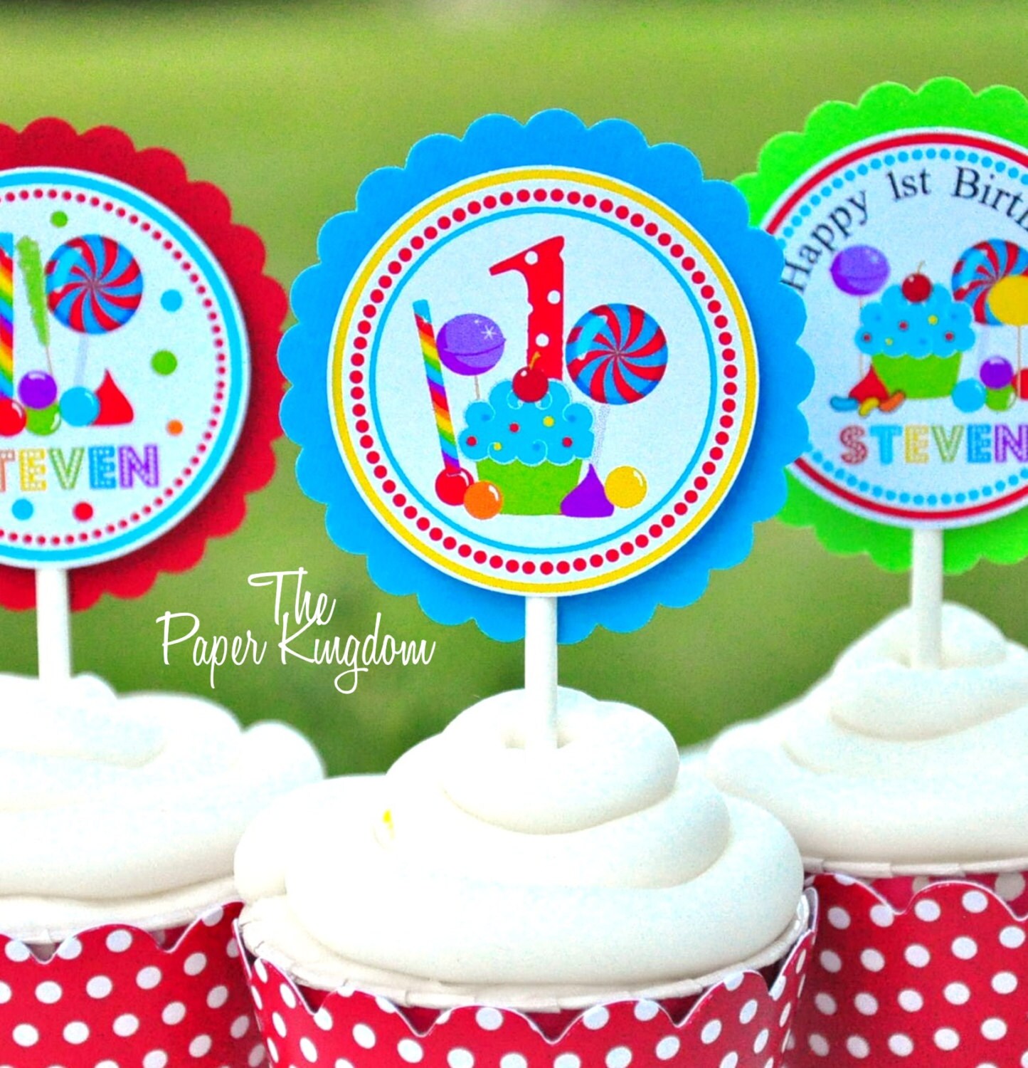 Candyland Cupcake Toppers in Primary Colors Boys or Girls Etsy