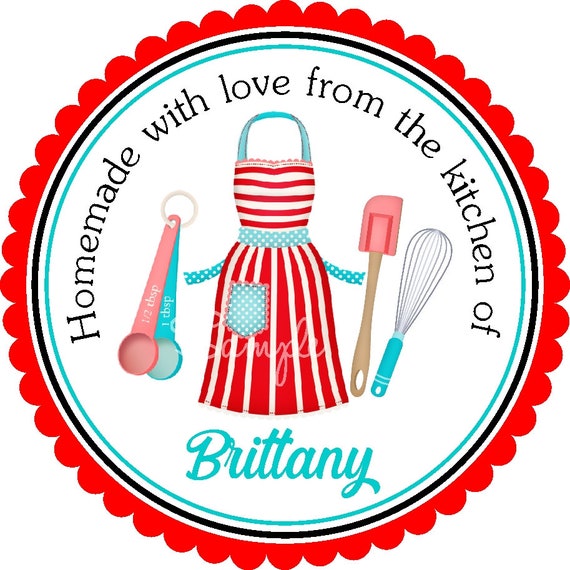 Baking Stickers, Cookin Stickers, Personalized Kitchen Labels, Baking Labels, Homemade Stickers, Cooking Apron Stickers, Baking - set of 12 Il_570xn