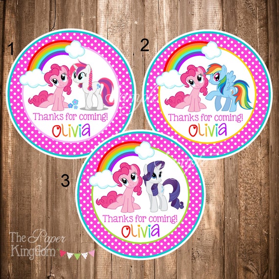 My Little Pony Thank you Tags, Printable My Little Pony Stickers, My Little Pony Party, Personalized Stickers - CHOOSE FROM 3 DESIGNS Il_570xn