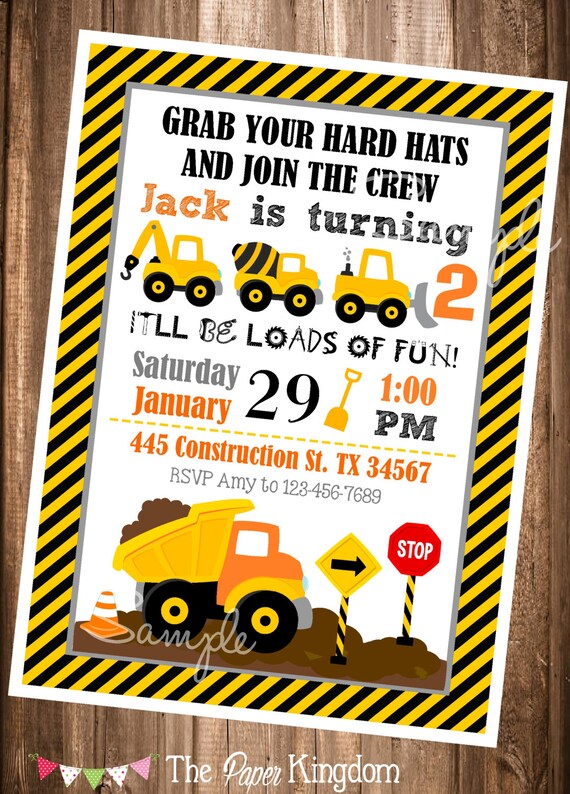 Construction Invitations Printable Construction Invitations Dump