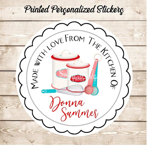 Baking sticker Labels, Kitchen Stickers, Baked with love Labels, Homemade Gift labels, Personalized Stickers, Cooking Labels - Set of 12 Il_570xn