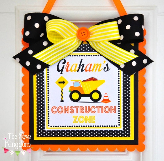 Dump Truck Door Sign Dump Truck Construction Party Sign Etsy