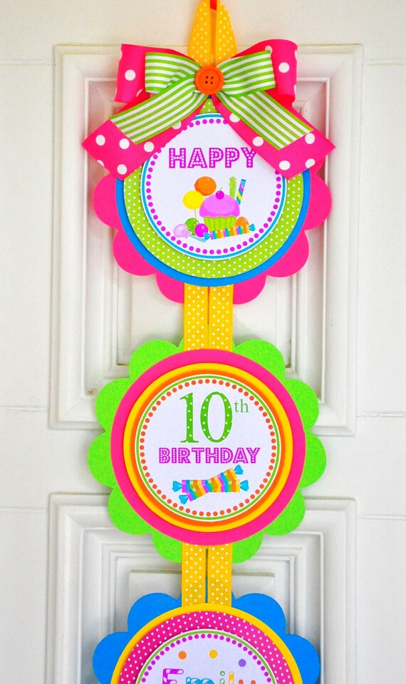 Candyland Vertical Door Hanger Welcome Door Sign Candyland