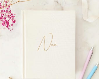 NAN Grandparent Memory Journal | IVORY LINEN | Legacy Book | Life Story Journal | Gift for Nan