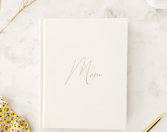 MOM Memory Journal | IVORY LINEN | Legacy Book | Life Story Journal | Mom Tell Me Your Story | Mother's Day Gift | Baby Shower |New Mom Gift