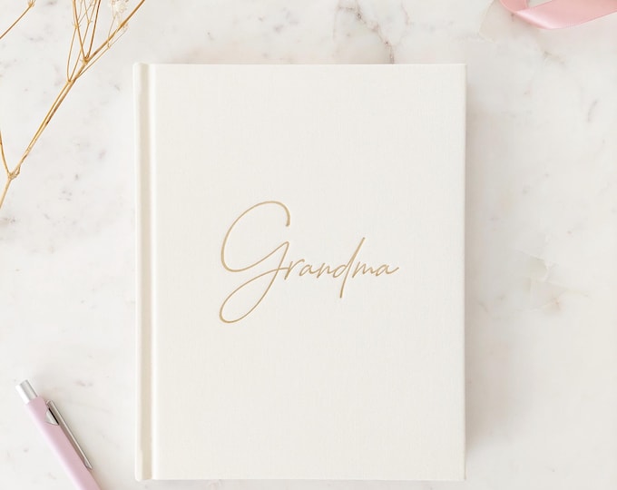 GRANDMA Grandparent Memory Journal | IVORY LINEN | Legacy Book | Life Story Journal | Grandma Gift