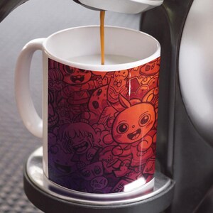 Lebendige Charaktere Tasse, lustige Kaffeetasse, süßes Geschenk für Kinder, Cartoon-Themen-Trinkgeschirr, bunte Teetasse, einzigartiges Halloween-Geschenk