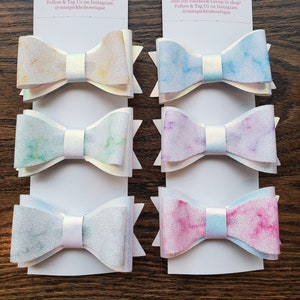 Tie-Dye Iridescent Hair Bow Bundle