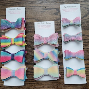 Glitter Rainbow Hair Bow Bundles