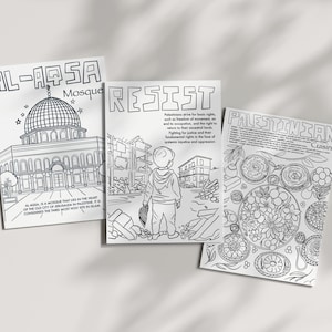 Printable Palestine Themed Colouring Pages | Arabic Art, Cultural Heritage, Kids & Adults, instant download| 8 pages pdf
