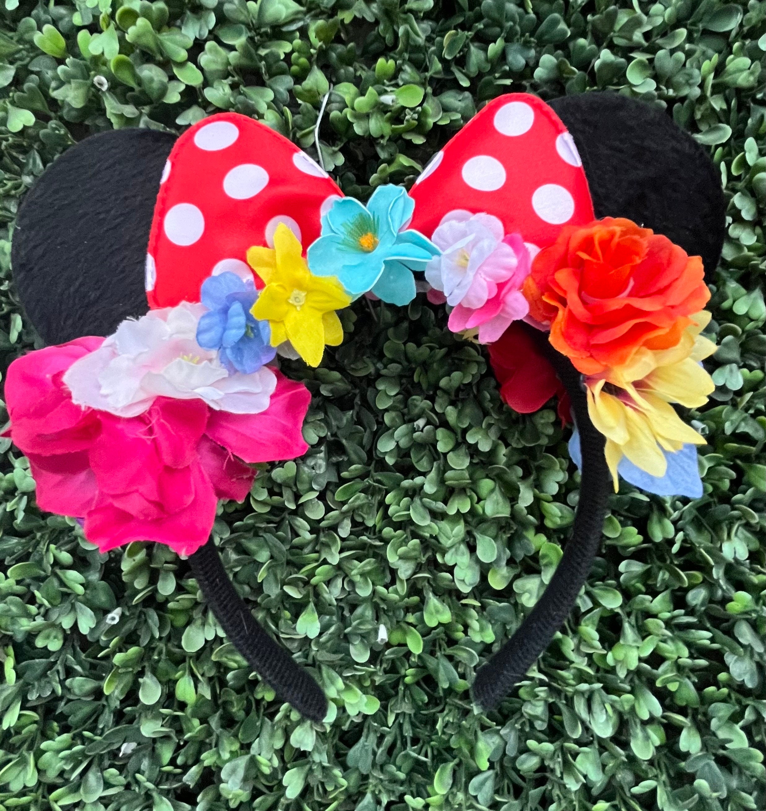 Disney Inspired Minnie Mouse Flower Picnic Ears - Etsy display picture 1