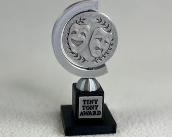 Spinning “Tiny Tony” Trophy | Customizable Theater Award | Handmade 3D Print
