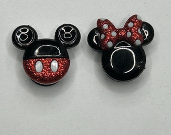 Mickey Mouse and Minnie Mouse Shoe Charms