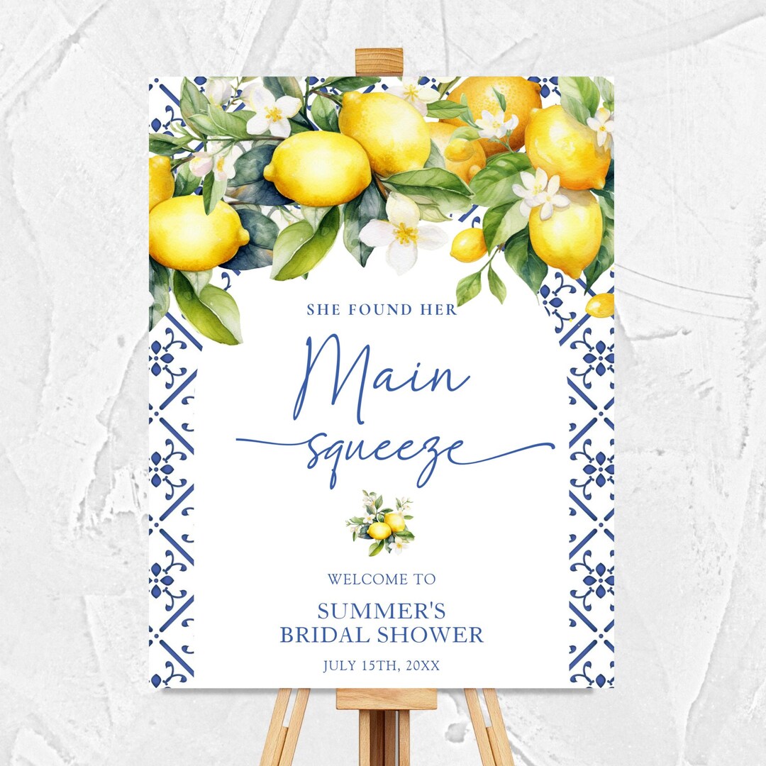 She Found Her Main Squeeze Bridal Shower Sign Lemon Bridal Shower Sign ...