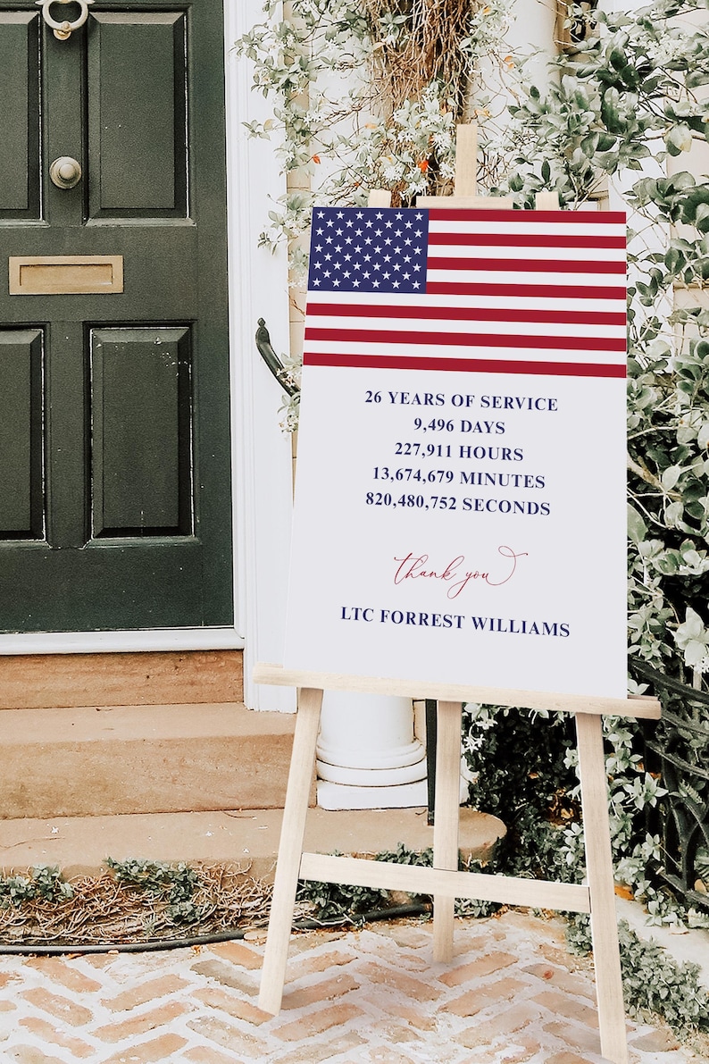 Goodbye Sign Army Printable Military Retirement Sign: Personalized US Army Farewell Gift ...