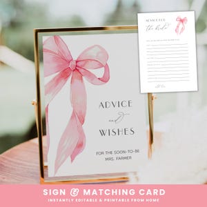 Roze strik Advies en goede wensen voor de bruid, advies en goede wensen voor de toekomstige mevrouw, She's Tying the Knot vrijgezellenfeest #2D