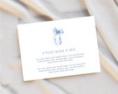 Dusty Blue Bow Enclosure Card Something Blue Before I Do Tying The Knot Card Custom Enclosure Card Dusty Blue Bridal Shower Insert Card #1D