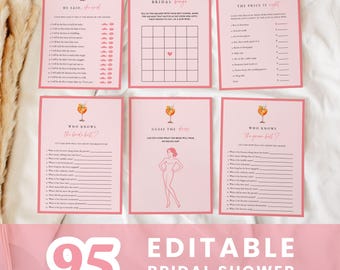 Aperol Spritz Bridal Shower Games, Love At First Spritz, Editable Citrus Spritz Bridal Games, Printable Spritz Bridal Shower Game Bundle #S2