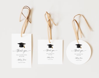Graduation Party Favor Tag, Graduation Gift Tag Printable, Thank You Favor Tags, Graduation Favor, Editable Graduation Party Stickers #G1