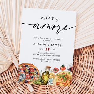Editable That&#39;s Amore Engagement Party Invitation, Italian Bridal Shower Invites, Bridal Shower Invitation, Italian Engagement Invite, 27H