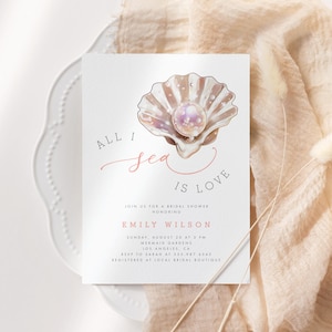 All I Sea Is Love Bridal Shower Invitation Ocean Bridal Shower Invite Coastal Wedding Shower Invitation Template Seaside Digital Invite 4K