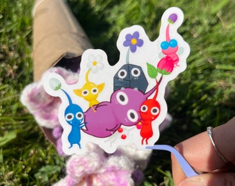 Cute Colorful Pikmin Sticker I Clear Vinyl Waterproof & Weatherproof