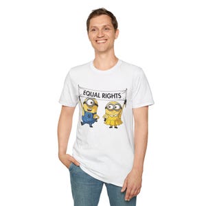 Equal Rights Minions T-Shirt Cute Cartoon Equality Design for Men, Women & Kids Funny Feminist Minion Shirt Gift