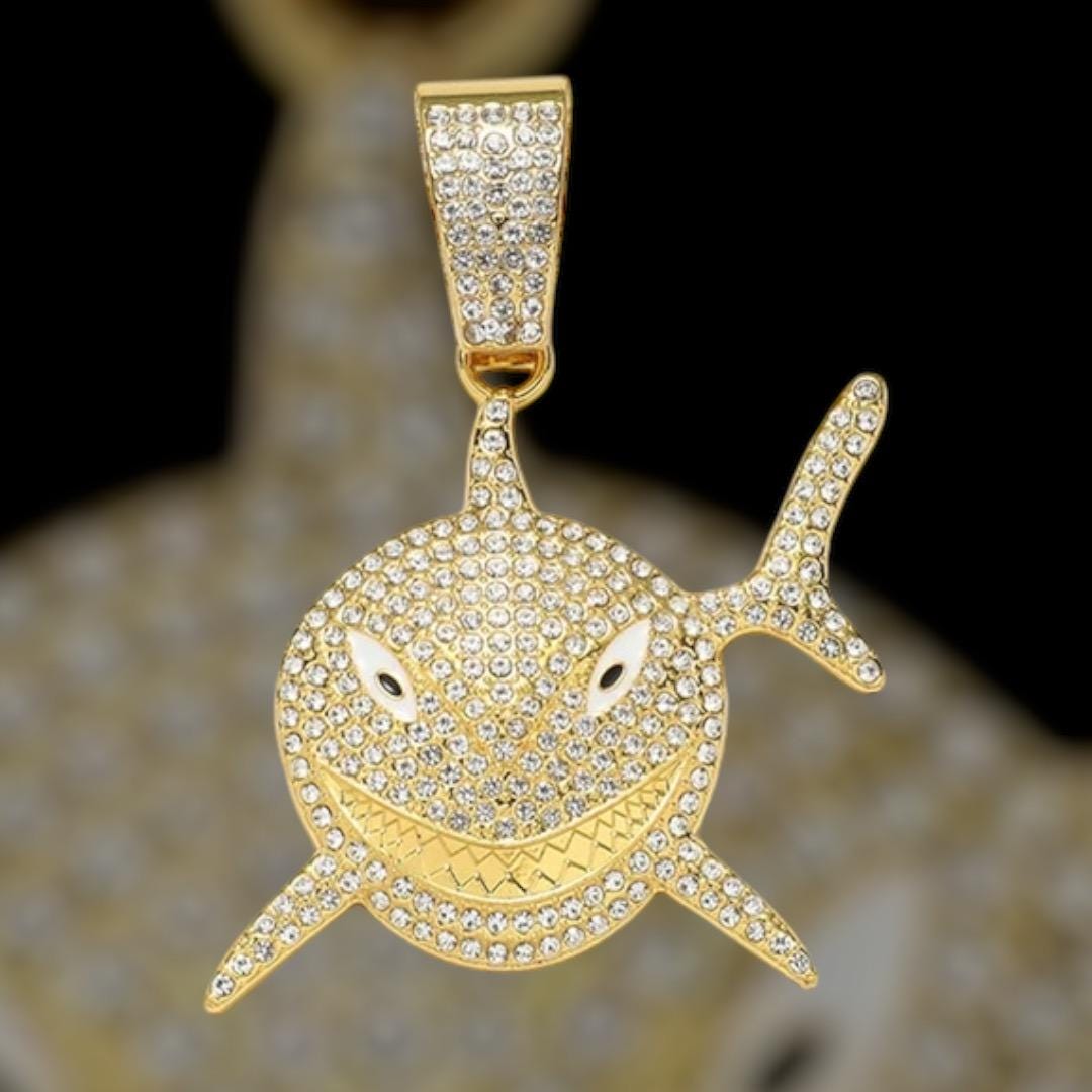 Collana Con Ciondolo Squalo In Acciaio Inossidabile – Unisex, Catena A Grano 75 Cm, Finitura Lucida, Regalo