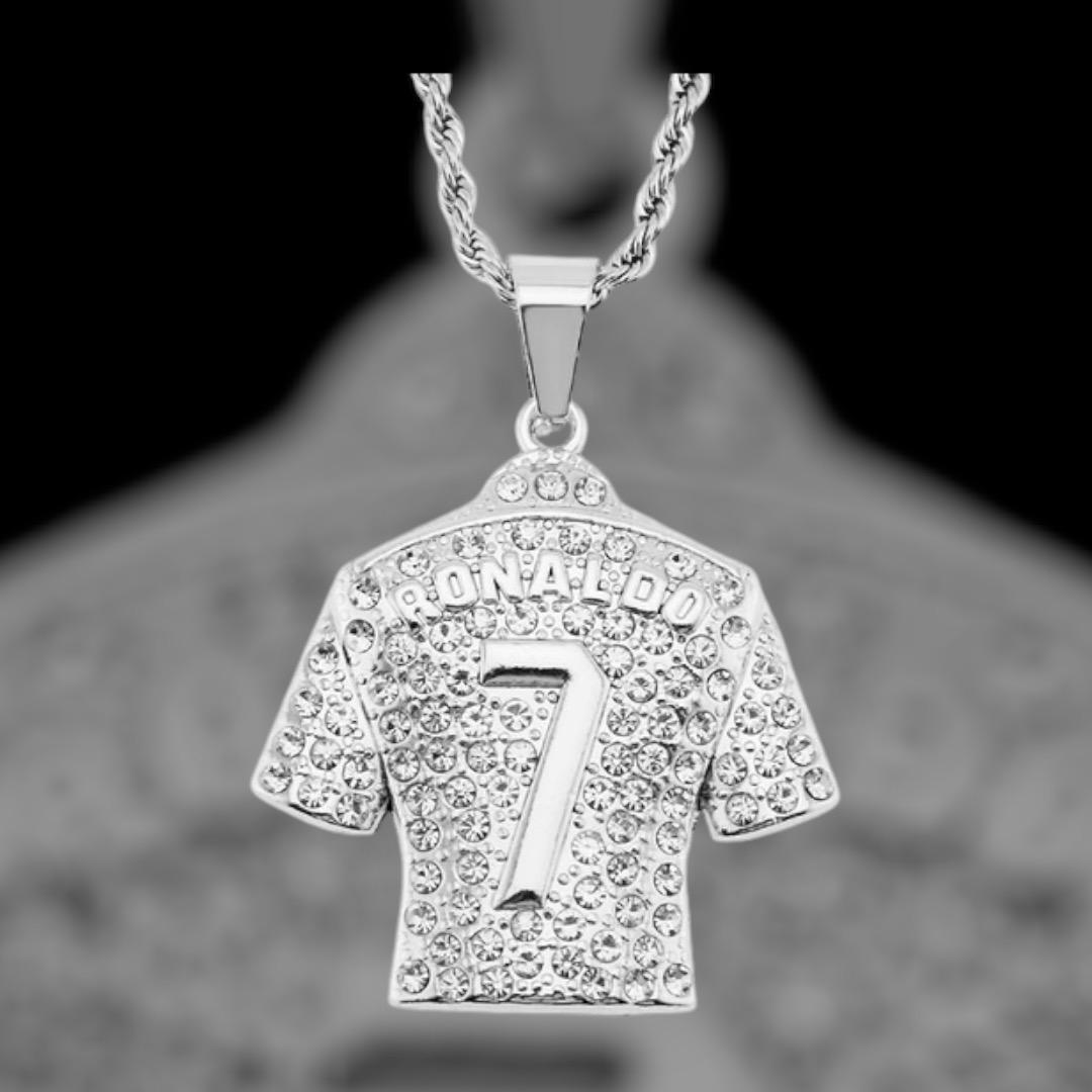 Herren Halskette Mit Basketball-Anhänger Aus Edelstahl – Strass-Inlay, Hip Hop Style