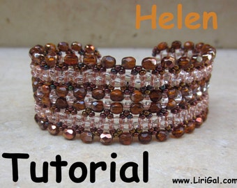 Helen Twin  Superduo  Beadwork Bracelet PDF Tutorial