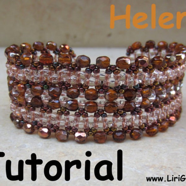 Helen Twin  Superduo  Beadwork Bracelet PDF Tutorial