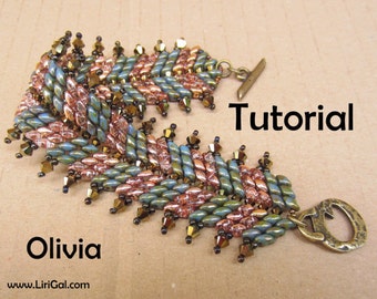 Olivia Superduo Twin   Beadwork Bracelet PDF Tutorial