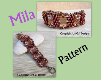 Tutorial Mila SuperDuo and Stairway beads  Beadwork Bracelet PDF