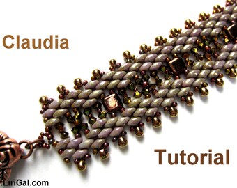 Tutorial Claudia SuperDuo and Tile Beadwork Bracelet PDF